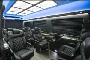 13 passengers Mercedes Sprinter shuttle interior