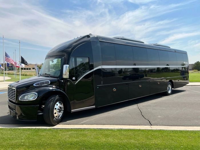 Black coach bus – Laporte limo service
